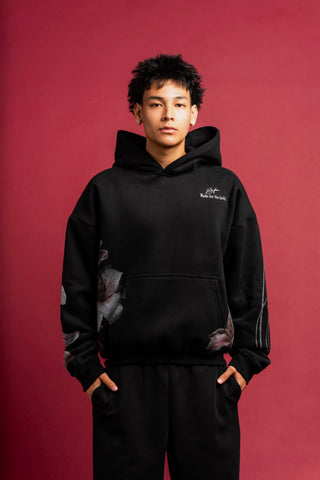 Black Hibiscus Hoodie