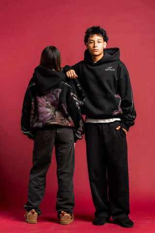 Black Hibiscus Hoodie